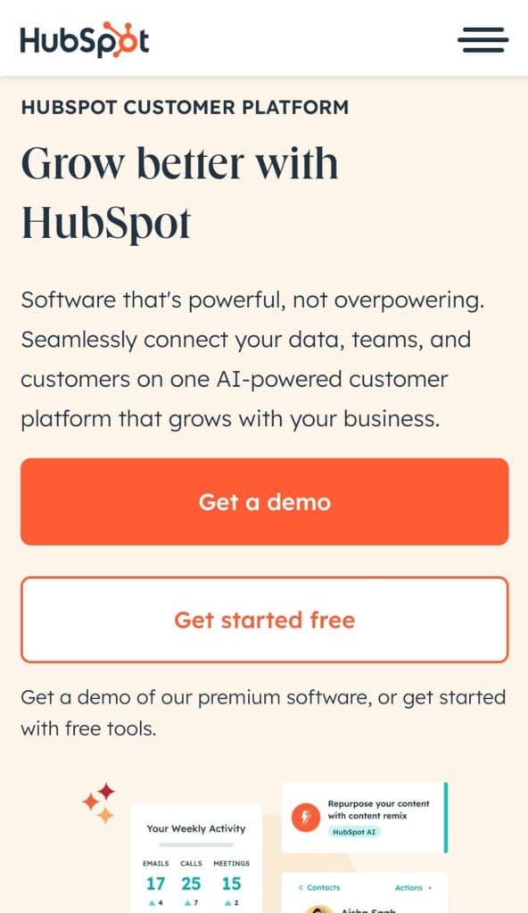 Hubspot mobile responsiveness