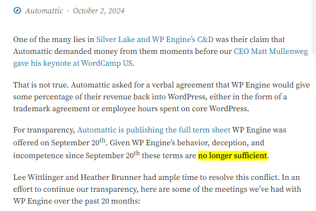 Automattic oct 2nd update
