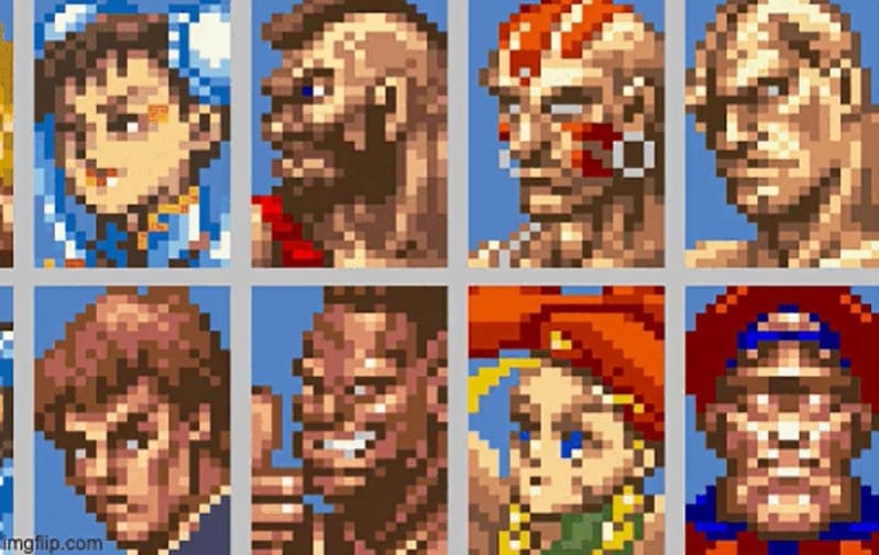Old pixelated retro games