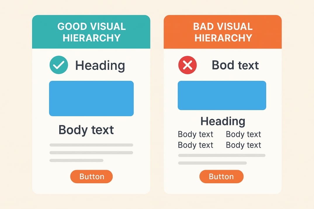 Web Design | Good Visual Hierarchy VS Bad Visual Hierarchy